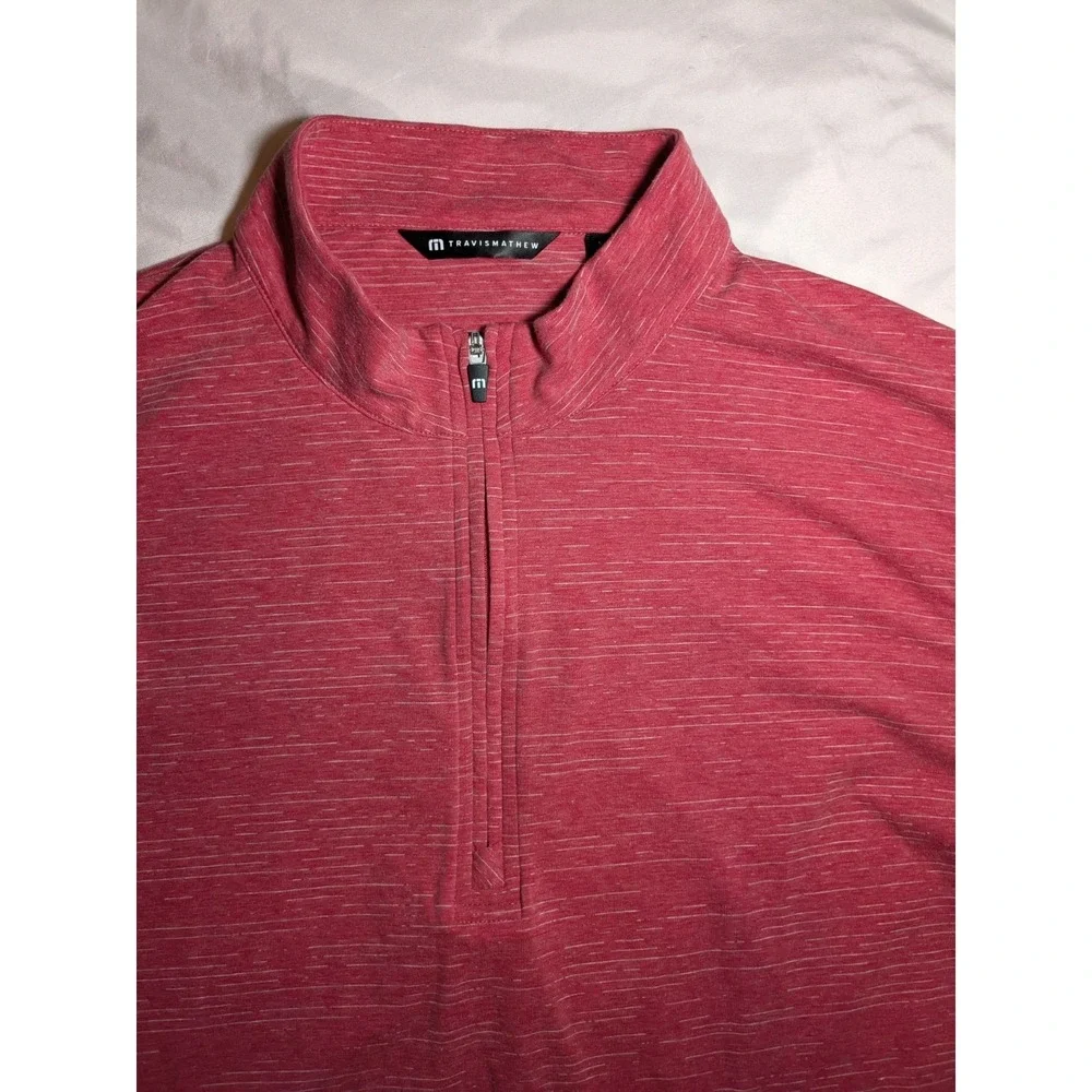 Travis Mathew Men's Red, White, Black, &‎ Gray 1/4 Zip Pullover Sweater Size XXL